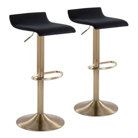 2 LumiSource Ale Black Swivel Adjustable Height Barstools