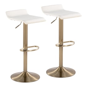 2 LumiSource Ale Cream Swivel Adjustable Height Barstools