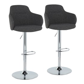 2 LumiSource Boyne Dark Grey Swivel Adjustable Barstools