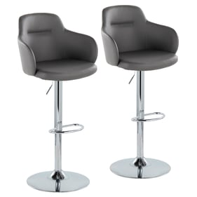 2 LumiSource Boyne Grey Swivel Adjustable Barstools