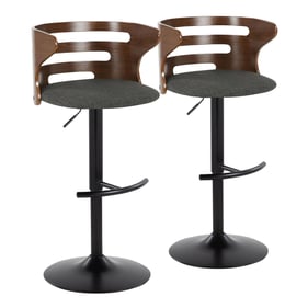 2 LumiSource Cosi Black Charcoal Swivel Adjustable Barstools