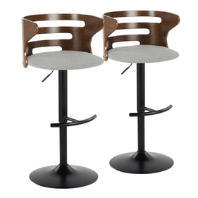 2 LumiSource Cosi Black Grey Swivel Adjustable Barstools