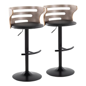 2 LumiSource Cosi Black Swivel Adjustable Barstools