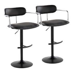 2 LumiSource Demi Black Swivel Adjustable Height Barstools