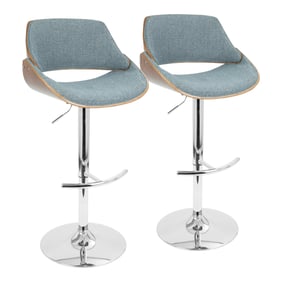 2 LumiSource Fabrizzi Blue Swivel Adjustable Barstools