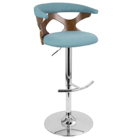 LumiSource Gardenia Teal Swivel Adjustable Barstool