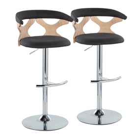 2 LumiSource Gardenia Charcoal Swivel Adjustable Barstools