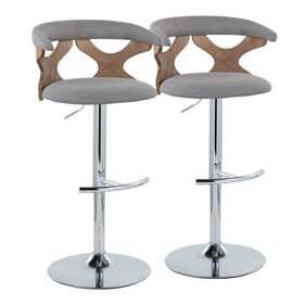 2 LumiSource Gardenia Light Grey Swivel Adjustable Barstools