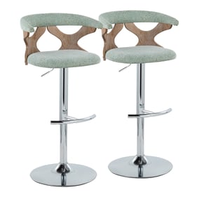 2 LumiSource Gardenia Seafoam Green Swivel Adjustable Barstools