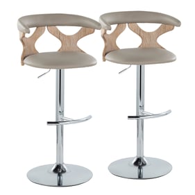 2 LumiSource Gardenia Whitewashed Light Grey Adjustable Barstools