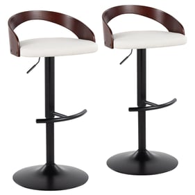 2 LumiSource Grotto Cherry White Swivel Adjustable Barstools