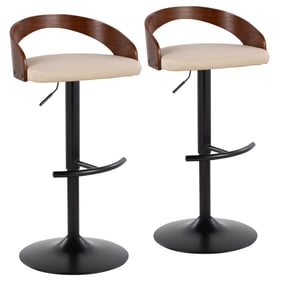 2 LumiSource Grotto Cream Swivel Adjustable Barstools