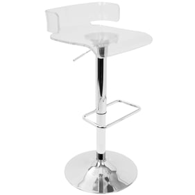 LumiSource Pride Clear Acrylic Adjustable Barstool