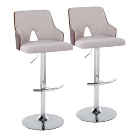 2 LumiSource Stella Beige Swivel Adjustable Barstools