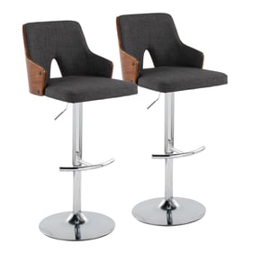 2 LumiSource Stella Charcoal Swivel Adjustable Barstools