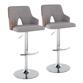 2 LumiSource Stella Light Grey Swivel Adjustable Barstools