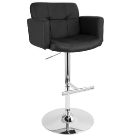 LumiSource Stout Black Swivel Adjustable Barstool