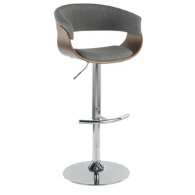 LumiSource Vintage Mod Light Grey Swivel Adjustable Barstool