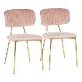 2 LumiSource Bouton Pink Chairs