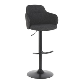 LumiSource Boyne Dark Grey Upholstered Bar Stool