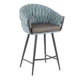 LumiSource Braided Matisse Grey Blue Counter Stool