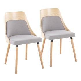 2 LumiSource Anabelle Natural Grey Chairs