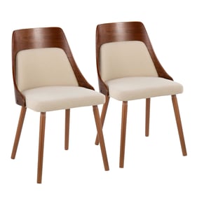 2 LumiSource Anabelle Walnut Cream Chairs