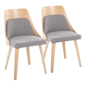 2 LumiSource Anabelle Natural Grey Dining Chairs