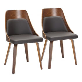 2 LumiSource Anabelle Walnut Brown Dining Chairs