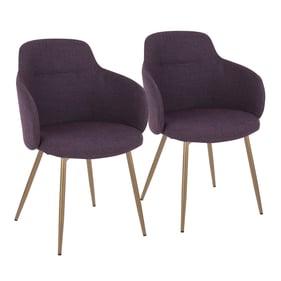 2 LumiSource Boyne Purple Dining Chairs