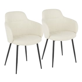 2 LumiSource Boyne Black Cream Dining Chairs