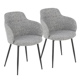 2 LumiSource Boyne Black Grey Dining Chairs