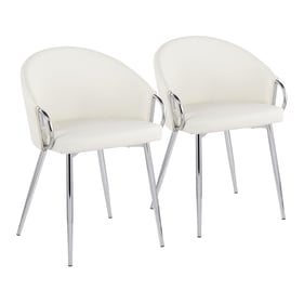 2 LumiSource Claire Chrome White Chairs