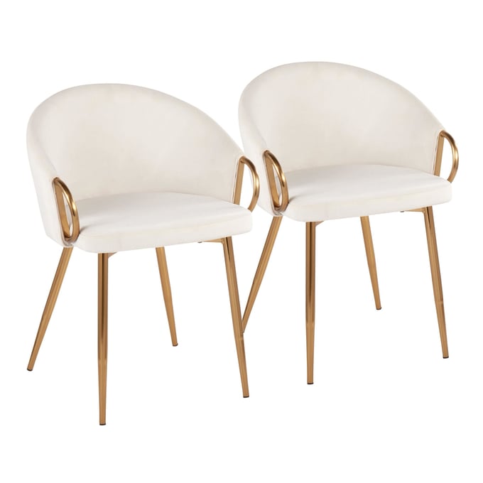 2 LumiSource Claire Cream Chairs LUMI-CH-CLAIREV2-AUCR2