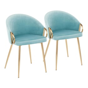 2 LumiSource Claire Light Blue Chairs