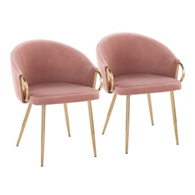 2 LumiSource Claire Blush Pink Chairs