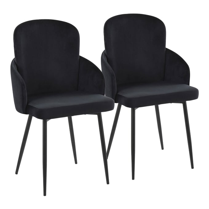 2 LumiSource Dahlia Black Dining Chairs LUMI-CH-DAHLIA2-BKVBK2