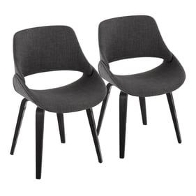 2 LumiSource Fabrico Black Charcoal Dining Chairs