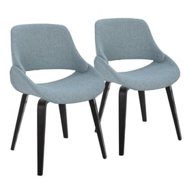 2 LumiSource Fabrico Black Blue Dining Chairs