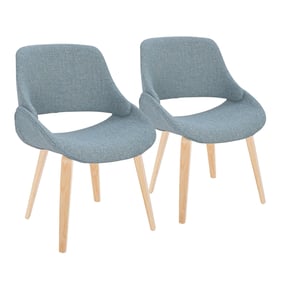 2 LumiSource Fabrico Natural Blue Dining Chairs