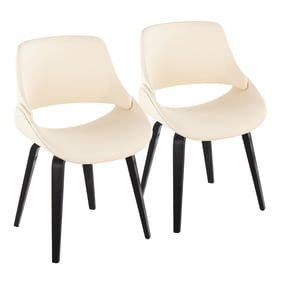 2 LumiSource Fabrico Cream PU Dining Chairs