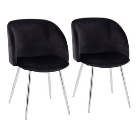 2 LumiSource Fran Black Dining Chairs