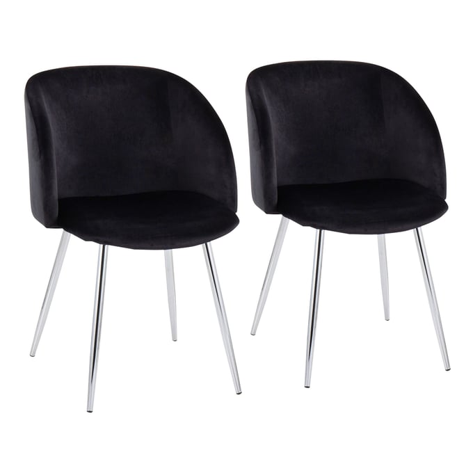 2 LumiSource Fran Black Dining Chairs LUMI-CH-FRAN-VBK2