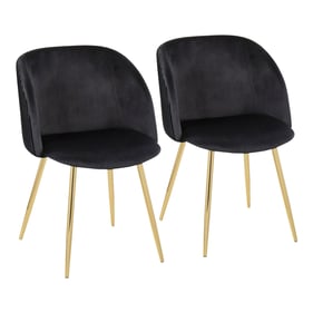 2 LumiSource Fran Black Pleated Dining Chairs