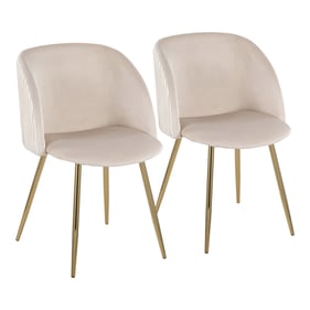 2 LumiSource Fran White Pleated Dining Chairs