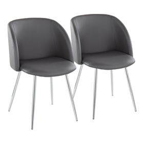 2 LumiSource Fran Grey PU Dining Chairs