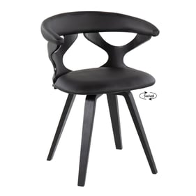 LumiSource Gardenia Black PU Swivel Dining Chair