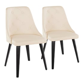 2 LumiSource Giovanni Black Cream Dining Chairs