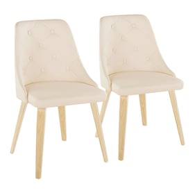 2 LumiSource Giovanni Natural Cream Dining Chairs