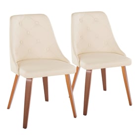 2 LumiSource Giovanni Walnut Cream Dining Chairs